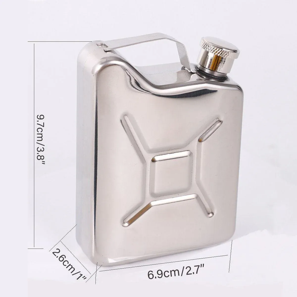 146ml Portable Outdoor Camping Oil Can Thick Stainless Steel Fuel Bottle Flask view 3