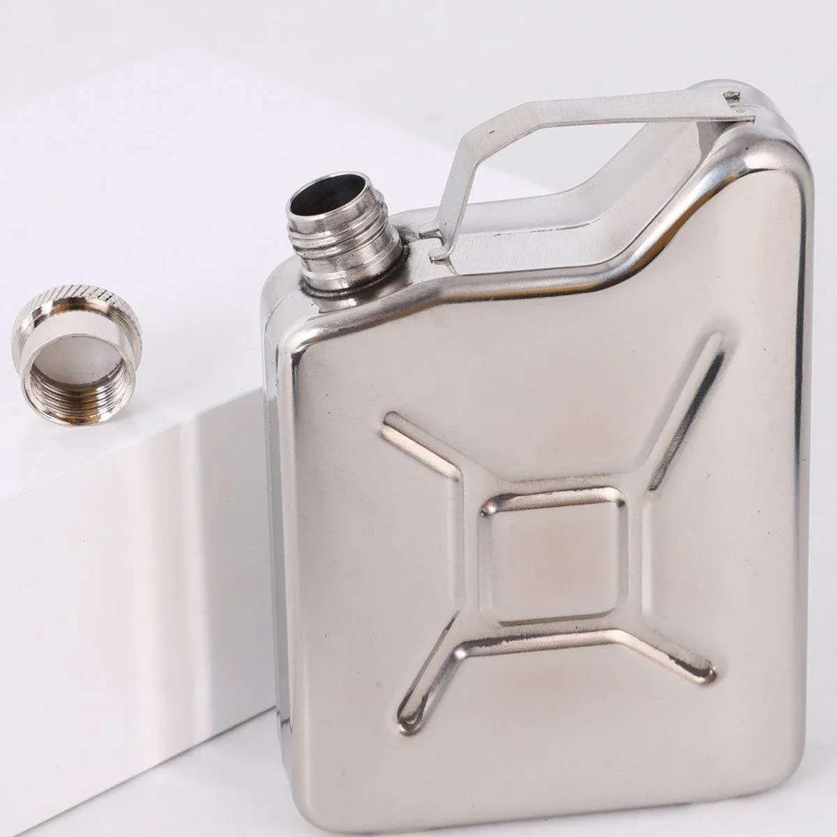 146ml Portable Outdoor Camping Oil Can Thick Stainless Steel Fuel Bottle Flask view 4