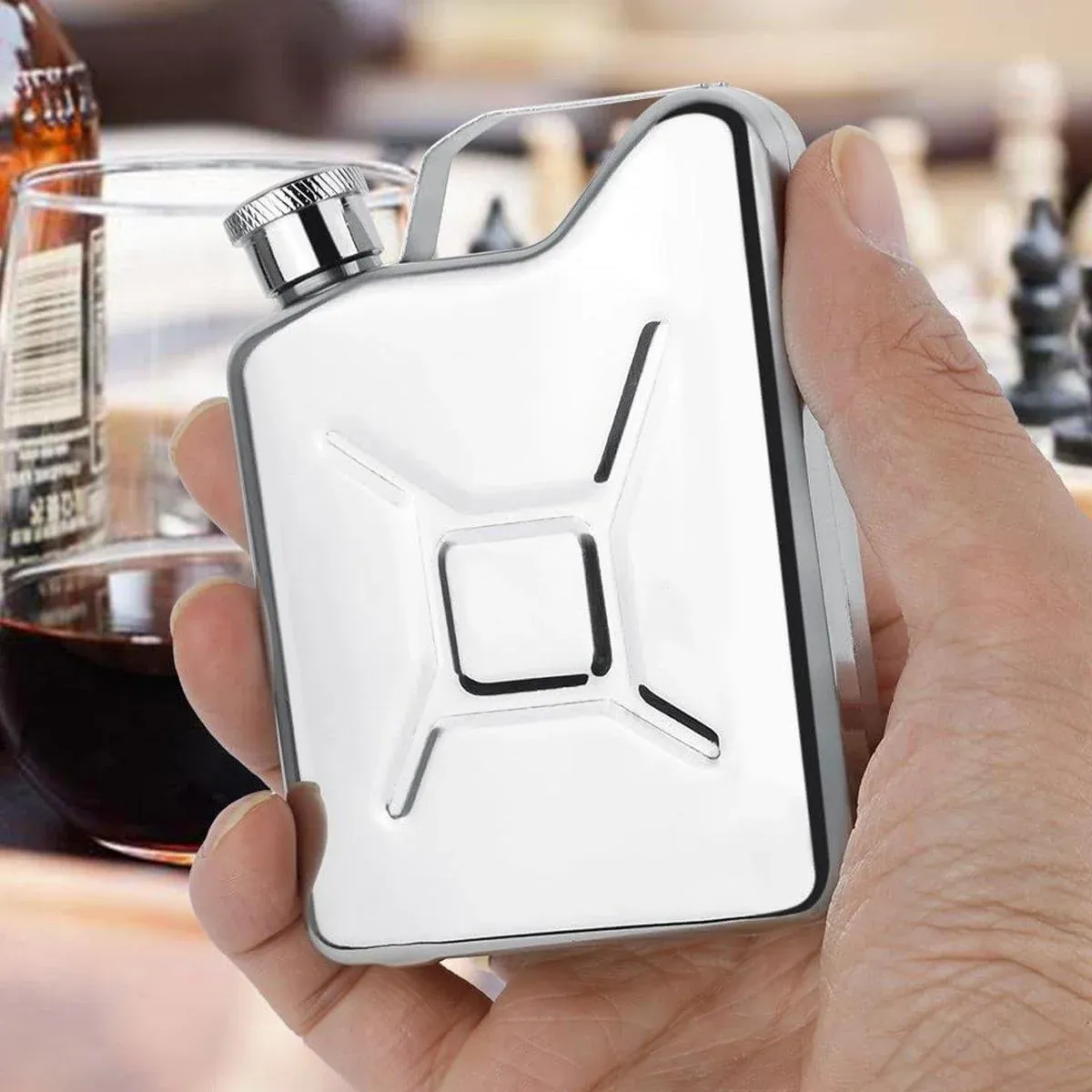 146ml Portable Outdoor Camping Oil Can Thick Stainless Steel Fuel Bottle Flask view 6