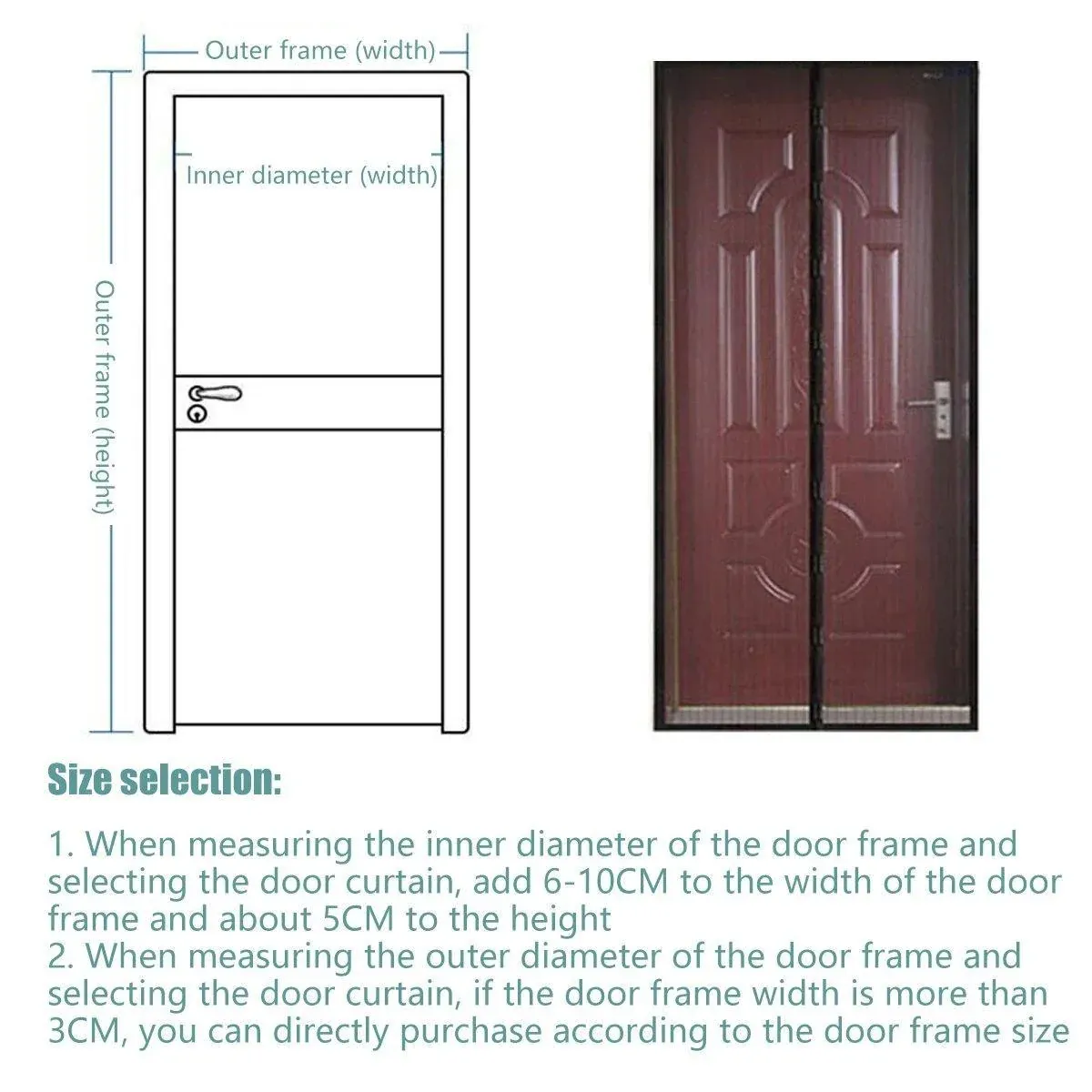 Striped Screen Door Curtain Mesh with Auto Close for Insect Protection and view 4