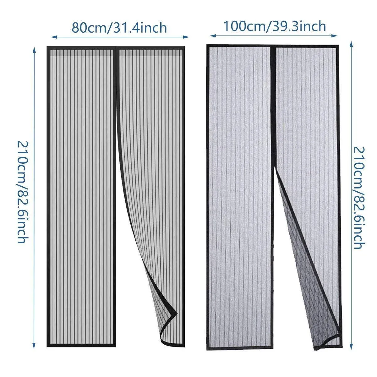 Striped Screen Door Curtain Mesh with Auto Close for Insect Protection and view 5