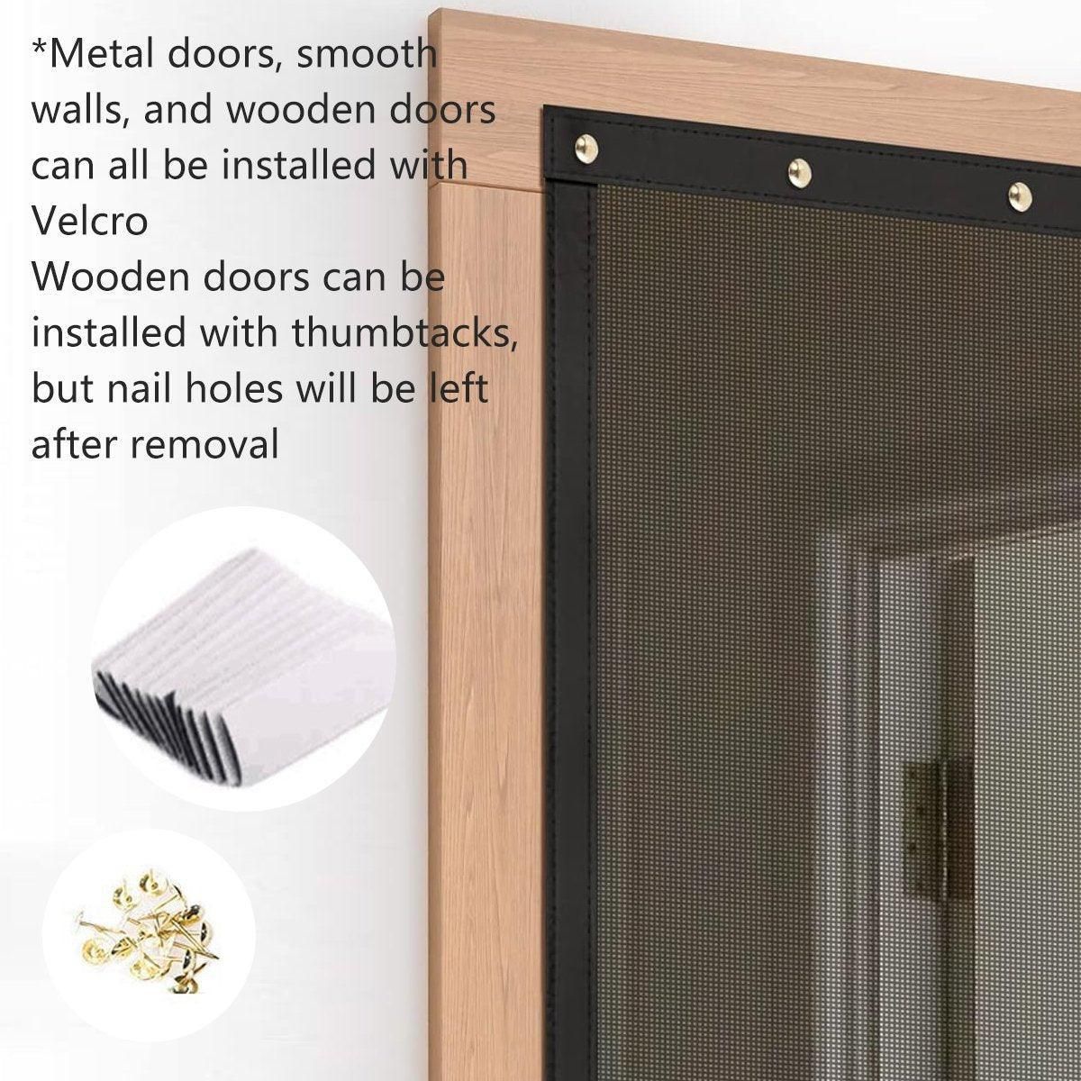 Striped Screen Door Curtain Mesh with Auto Close for Insect Protection and view 12