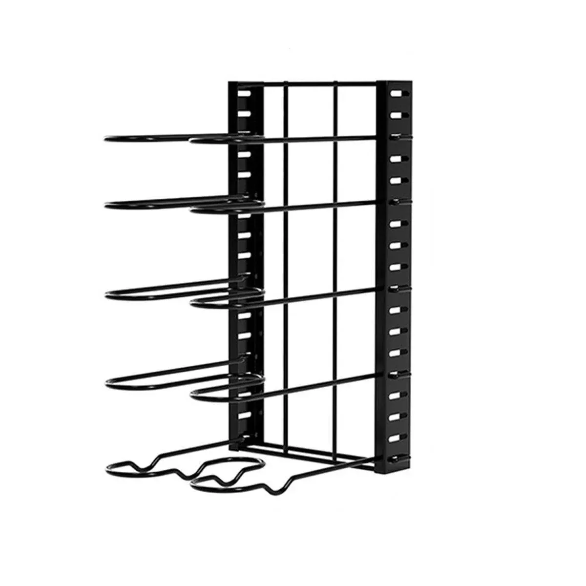 Multi-Layer Vertical Pot Lid Storage Rack Folding Kitchen Countertop Organizer