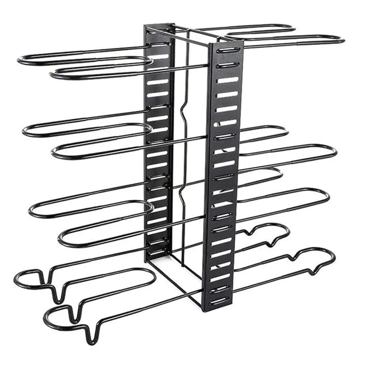 Multi-Layer Vertical Pot Lid Storage Rack Folding Kitchen Countertop Organizer