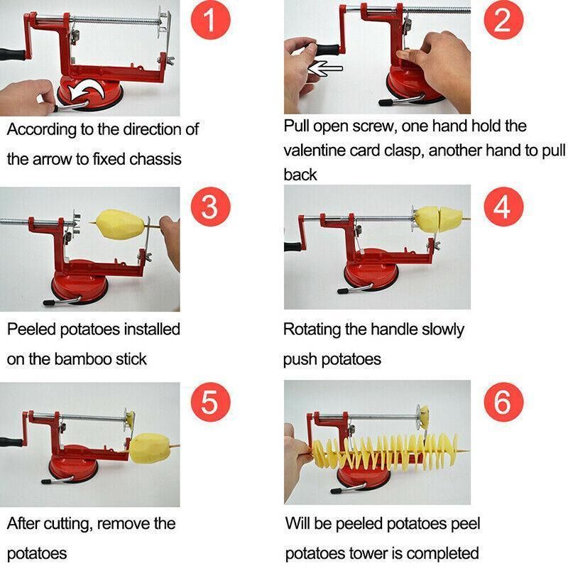 Manual Spiral Potato Slicer Twister Cutter Machine for Tornado Chips and view 5