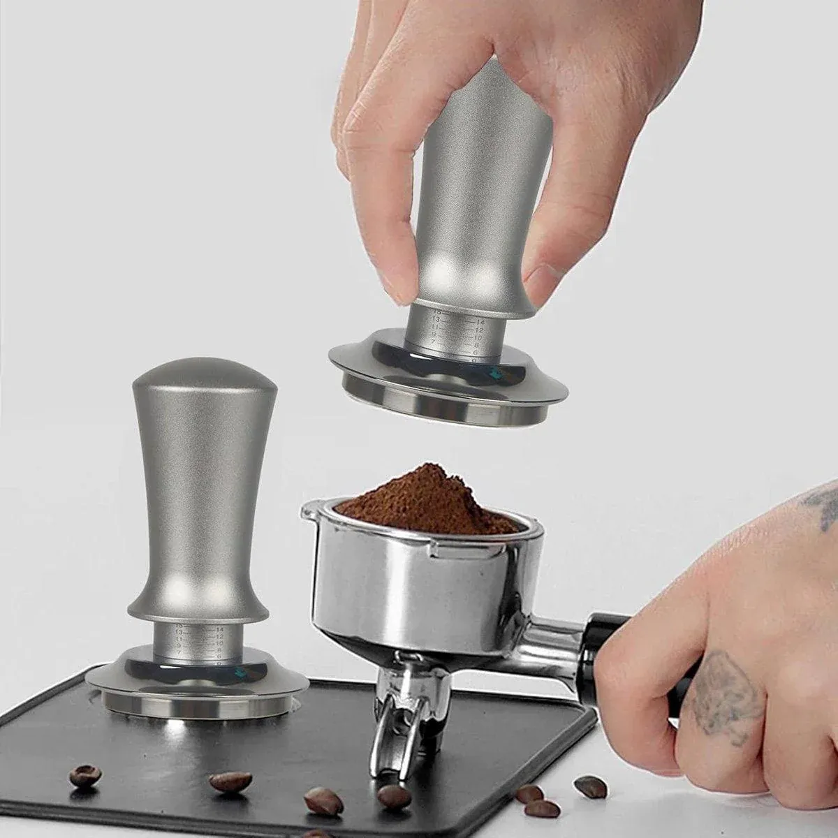 Adjustable Coffee Tamper with Scale Constant Pressure Espresso Powder Press view 10