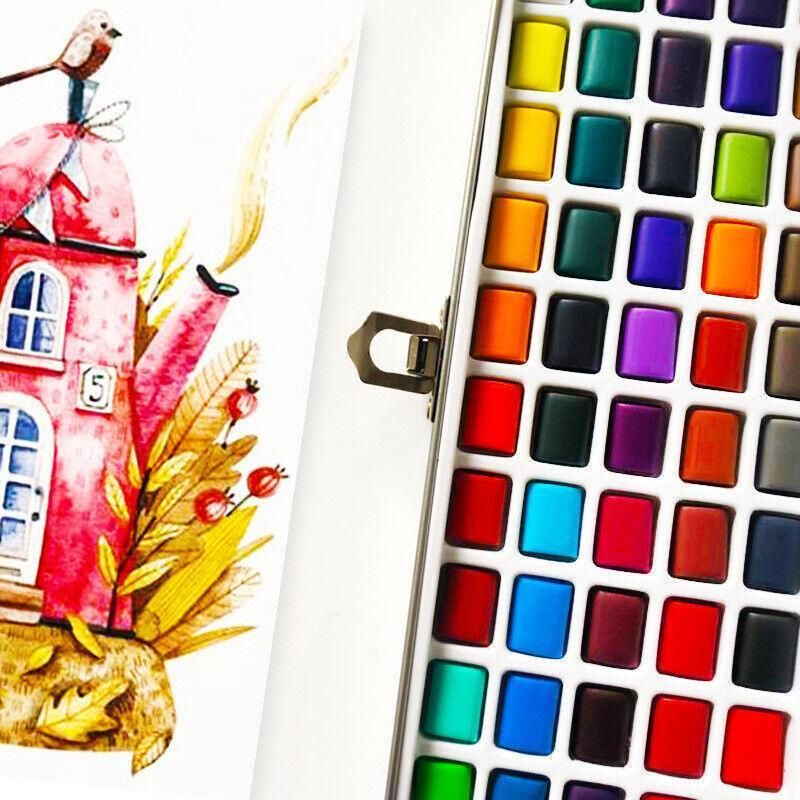 12-90 Watercolour Paint Set With Brush Painting Water Colour Kits - 50 Colours view 7