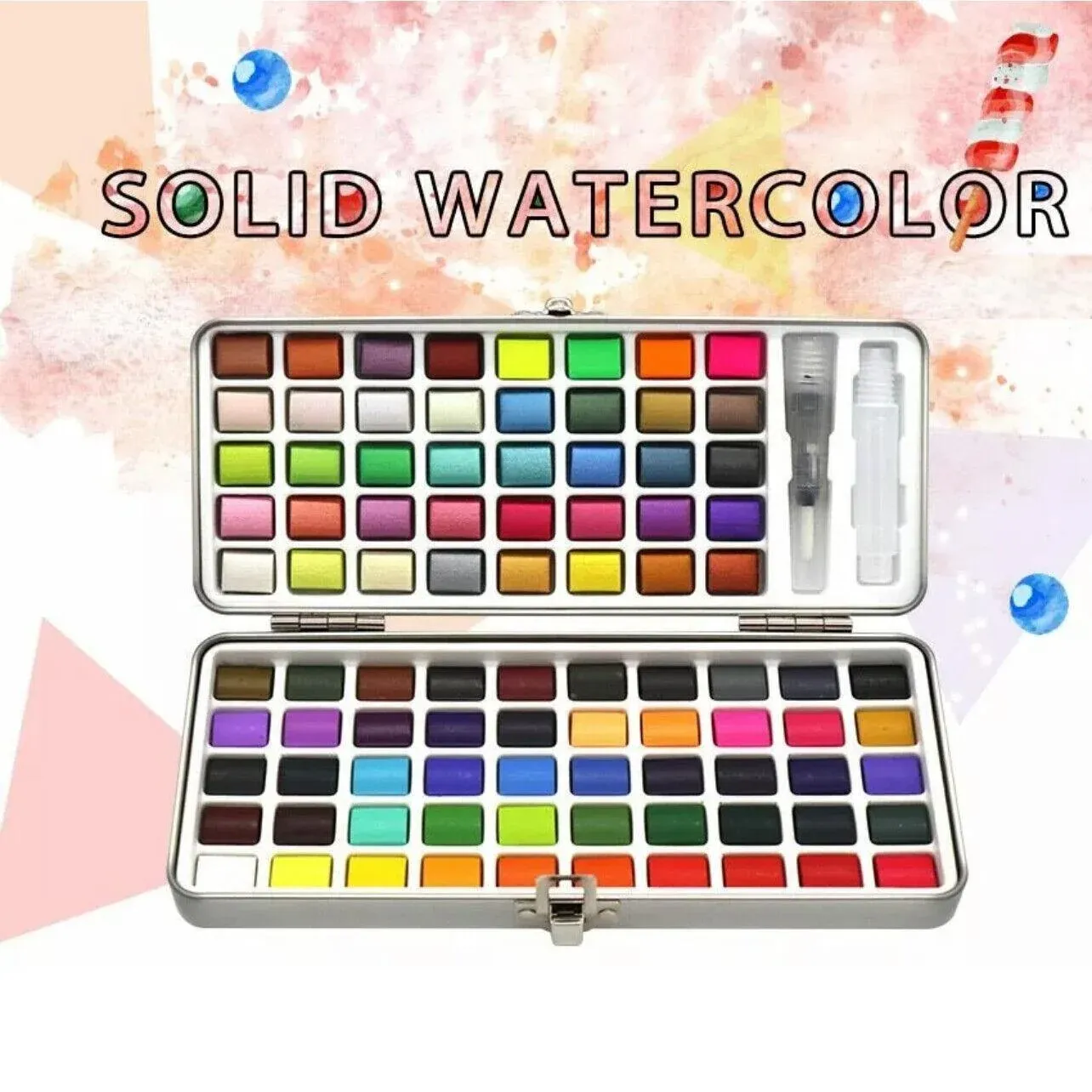 12-90 Watercolour Paint Set With Brush Painting Water Colour Kits - 50 Colours view 12