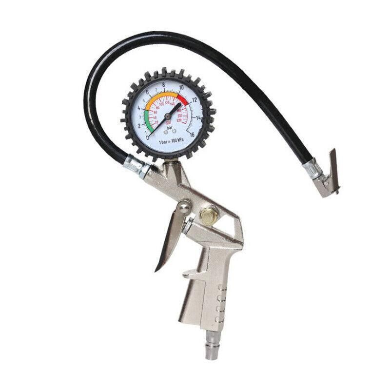 Air Tyre Inflator Pressure Meter Car Truck Tire Pump Hose Gauge Compressor Tools view 2