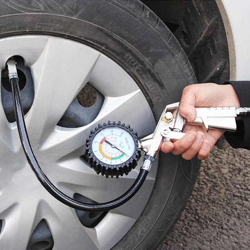 Air Tyre Inflator Pressure Meter Car Truck Tire Pump Hose Gauge Compressor Tools view 8