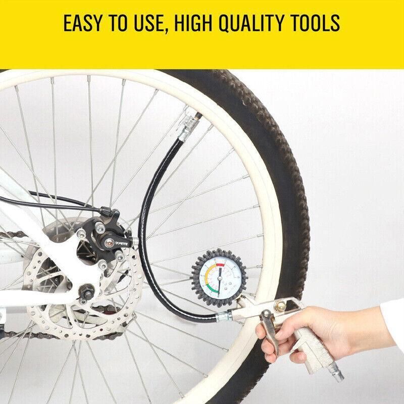 Air Tyre Inflator Pressure Meter Car Truck Tire Pump Hose Gauge Compressor Tools view 12