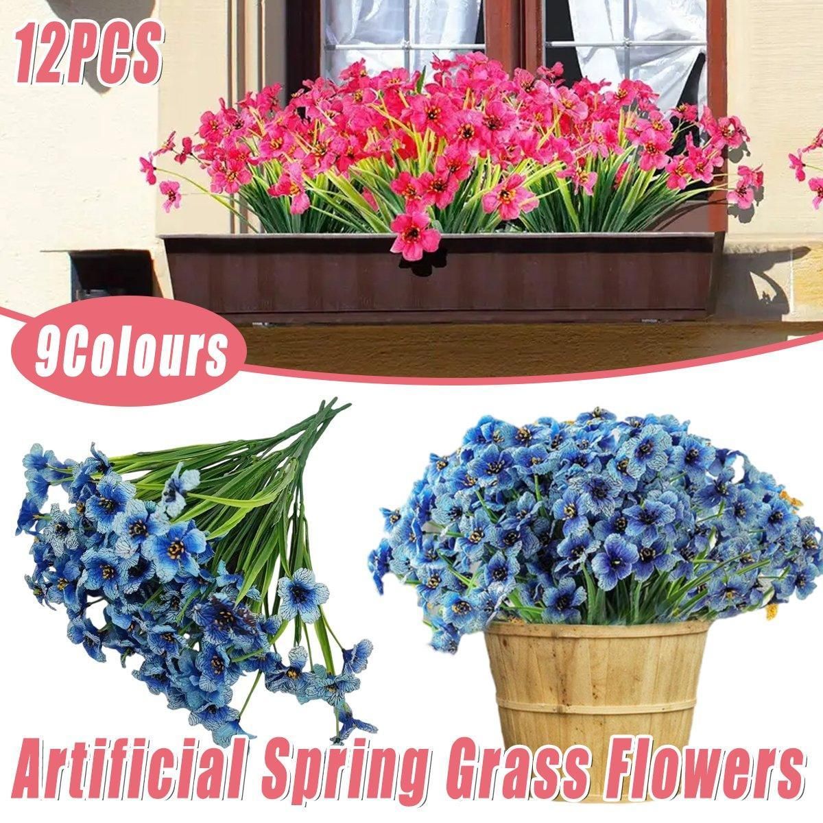 12pcs Artificial Flowers Set for Home Decor Wedding Party Fake Floral Decor view 13