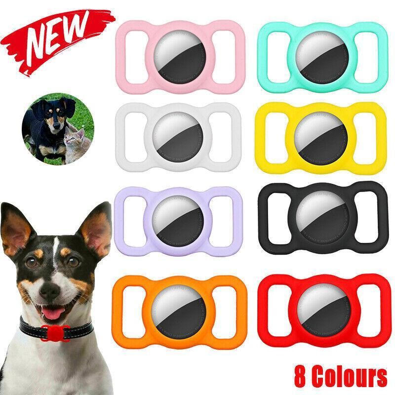 Silicone Collar Attachment Case Compatible with Tracking Device for Pets - Yellow view 2