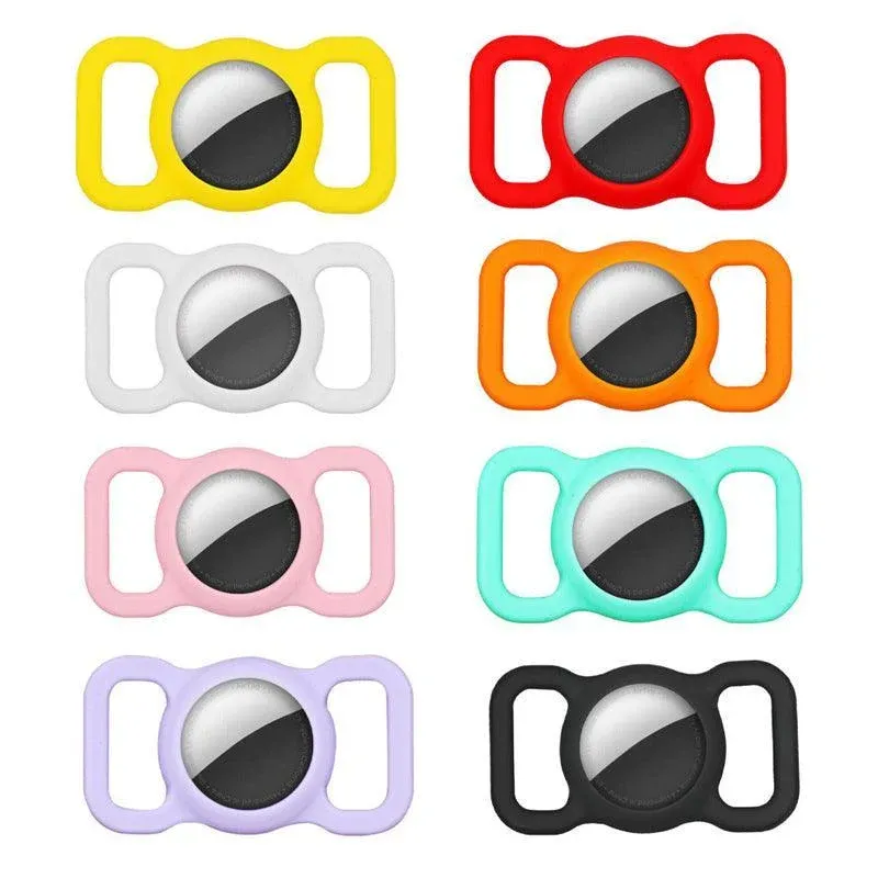 Silicone Collar Attachment Case Compatible with Tracking Device for Pets - Yellow view 3