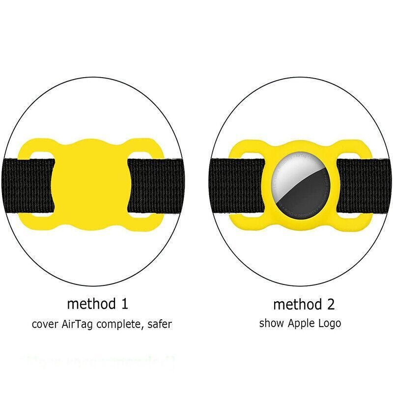 Silicone Collar Attachment Case Compatible with Tracking Device for Pets - Yellow view 8