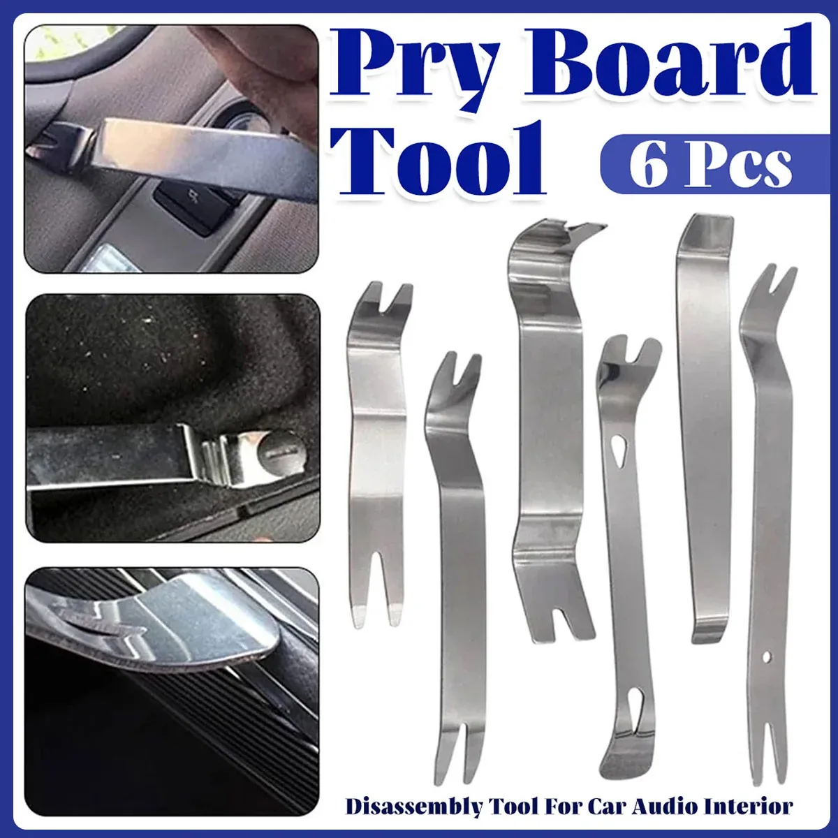 6pcs Pry Bar Tool Set Metal Dismantling Plate Fastener Remover For Car Repair — image 1