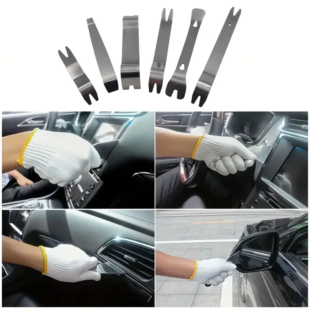 6pcs Pry Bar Tool Set Metal Dismantling Plate Fastener Remover For Car Repair view 5