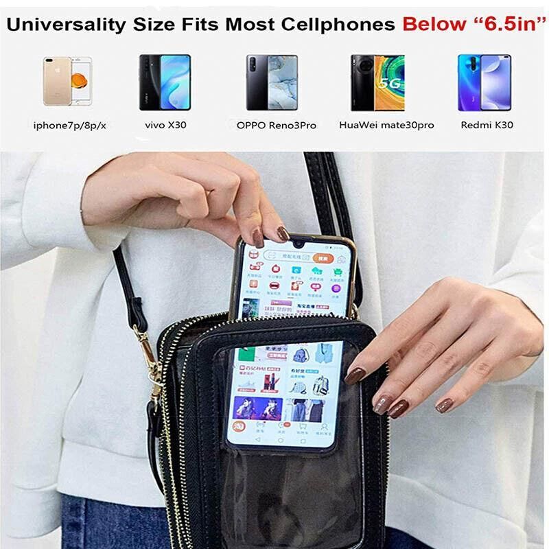 Women Crossbody Phone Purse Touch Screen Bag Rfid Blocking Wallet Shoulder view 8