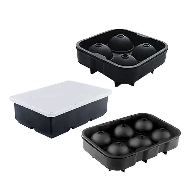 Large Ice Cube Tray Ball Maker Big Silicone Mold Sphere Whiskey Round Mould view 3