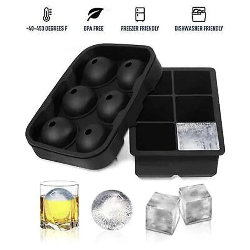 Large Ice Cube Tray Ball Maker Big Silicone Mold Sphere Whiskey Round Mould view 7
