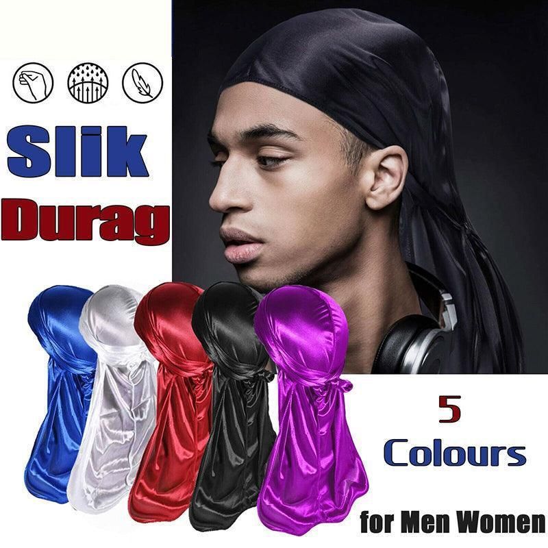 Velvet Durag Silky Hat Cap Men Women Premium Designer Doo Rag Wave Silk view 2