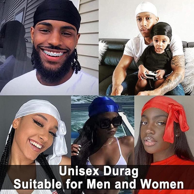 Velvet Durag Silky Hat Cap Men Women Premium Designer Doo Rag Wave Silk view 5