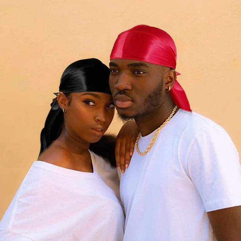 Velvet Durag Silky Hat Cap Men Women Premium Designer Doo Rag Wave Silk view 11