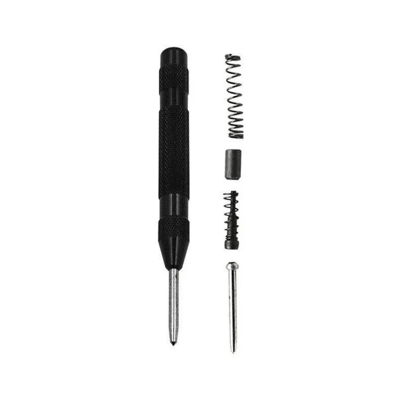 130mm Spring Loaded Centre Punch Automatic Brass Marking Tool Heavy Duty - Black view 4