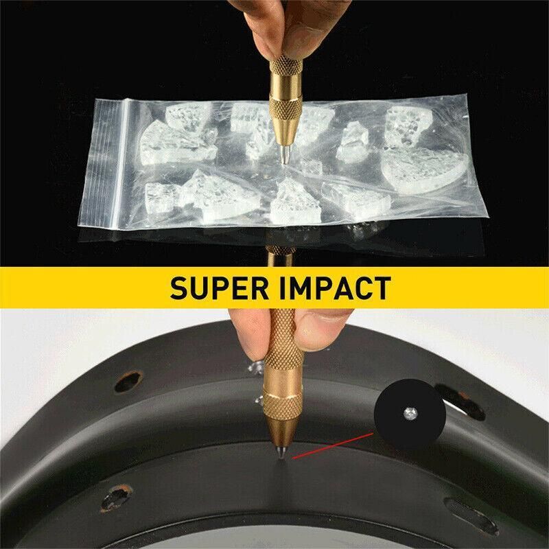 130mm Spring Loaded Centre Punch Automatic Brass Marking Tool Heavy Duty - Black view 8