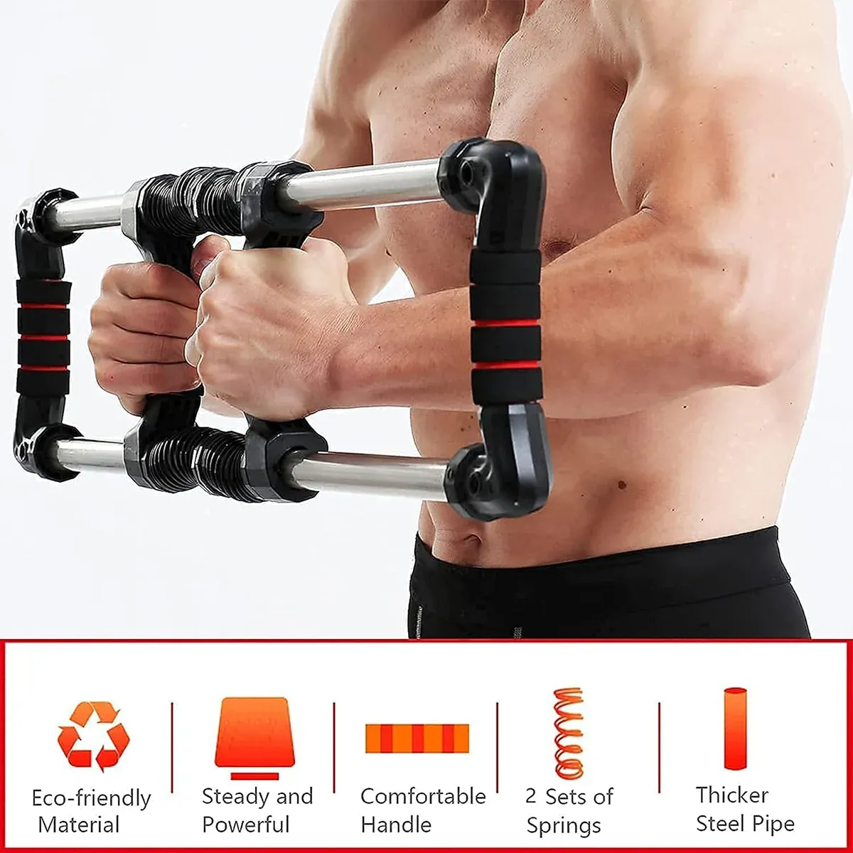 Arm Trainer Pull Press Bar 100kg Resistance Chest Abdomen Home Fitness Equipment view 12