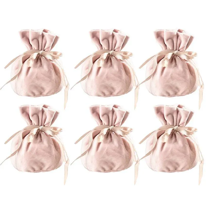 6PCS Velvet Cloth Drawstring Bags Gift Bag Jewelry Ring Pouch Earring Favor — image 1
