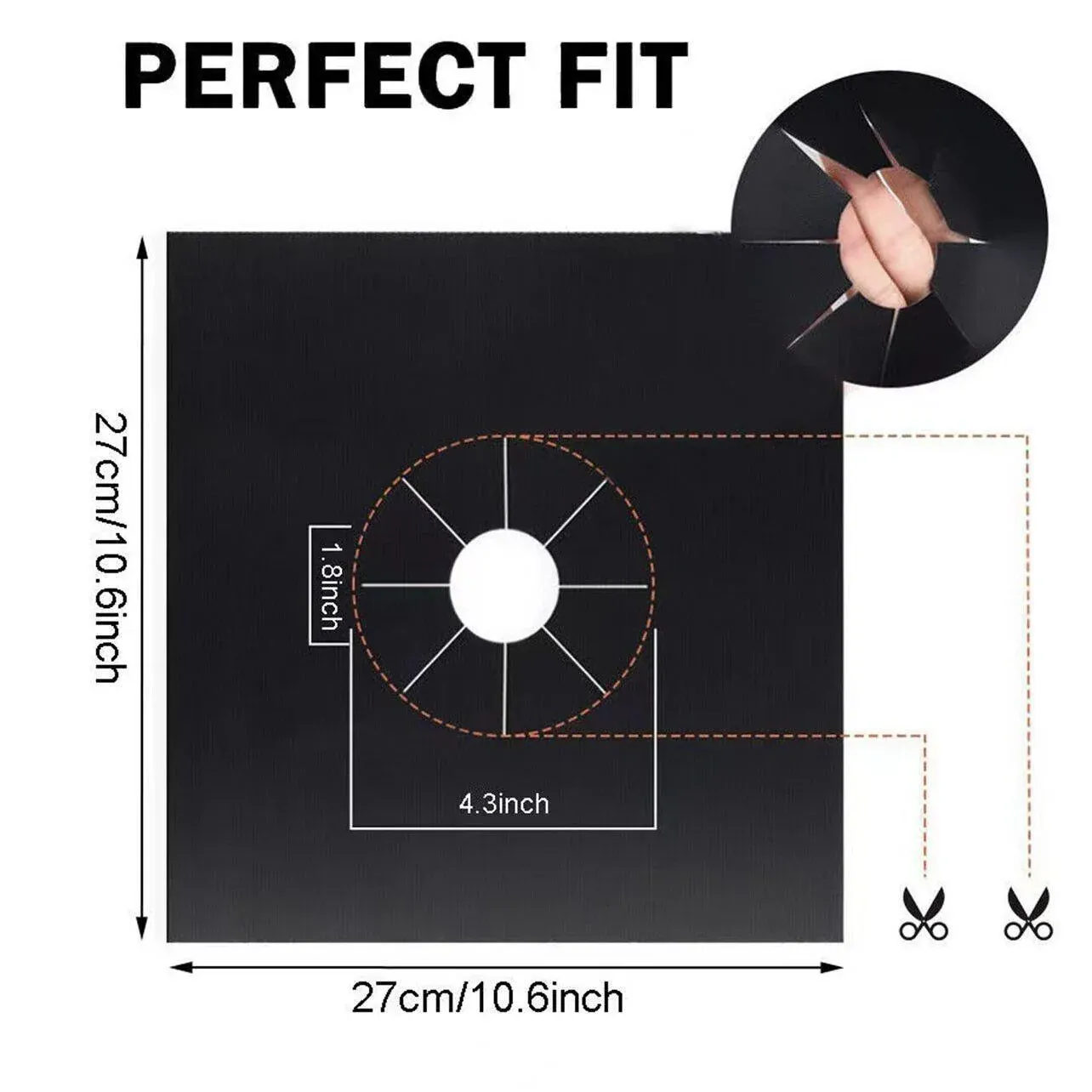 Gas Stove Burner Covers Reusable Hob Protectors Non Stick Liner Pad 4 Pcs - 4 view 12