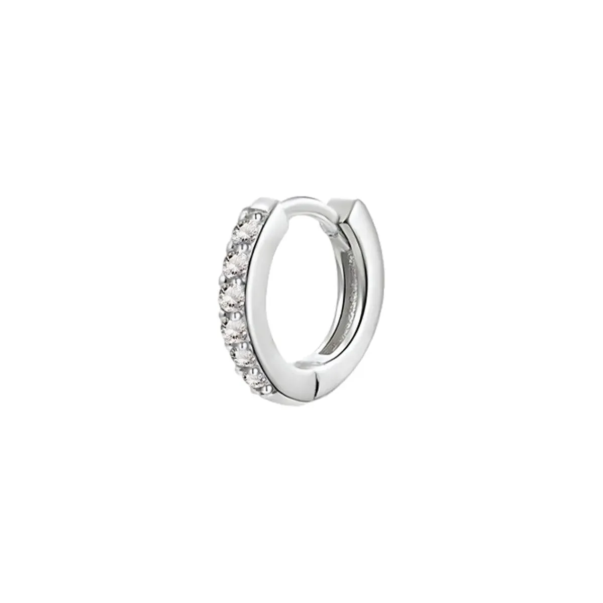 925 Sterling Silver Gold Rings Plated Cubic Crystal Cuff Huggie Hoop Earrings