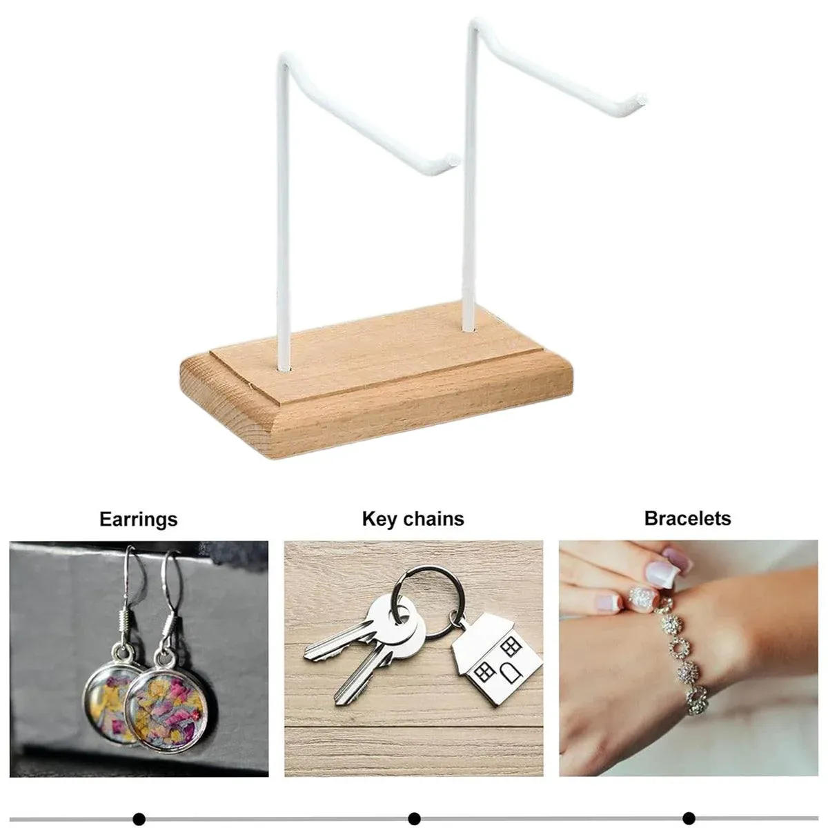 Iron Earrings Display Rack Jewellery Holder Hanging Keychain Bracelet Shelf view 7
