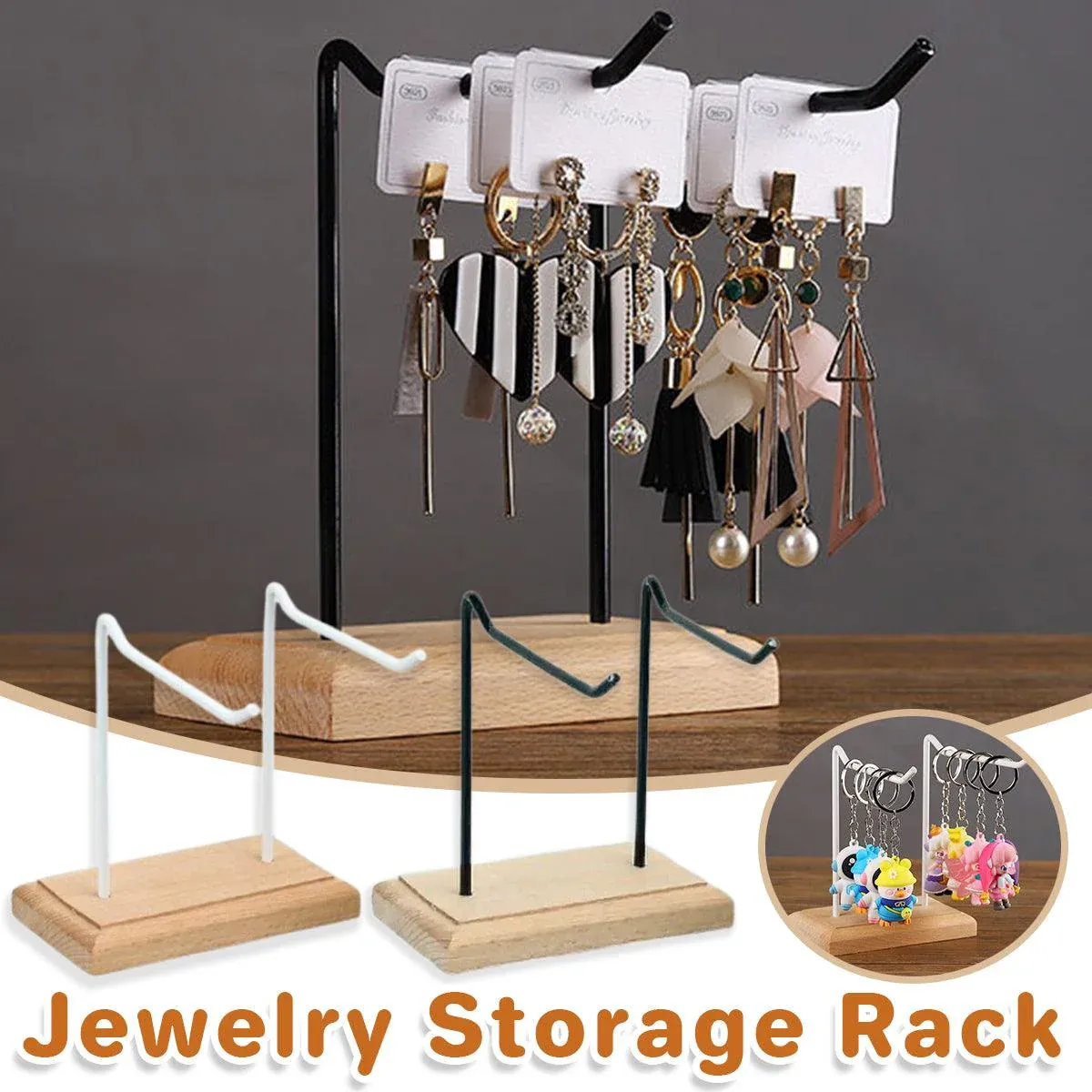 Iron Earrings Display Rack Jewellery Holder Hanging Keychain Bracelet Shelf view 15