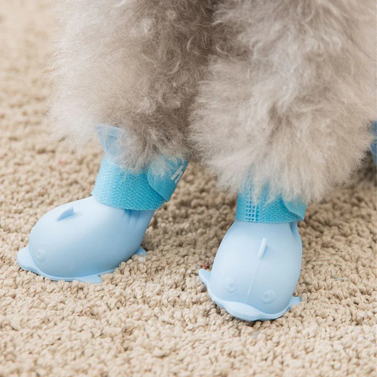 4pcs Cartoon Pet Rain Boots Waterproof Non-Slip Wear-Resistant Shoes for Dogs view 10