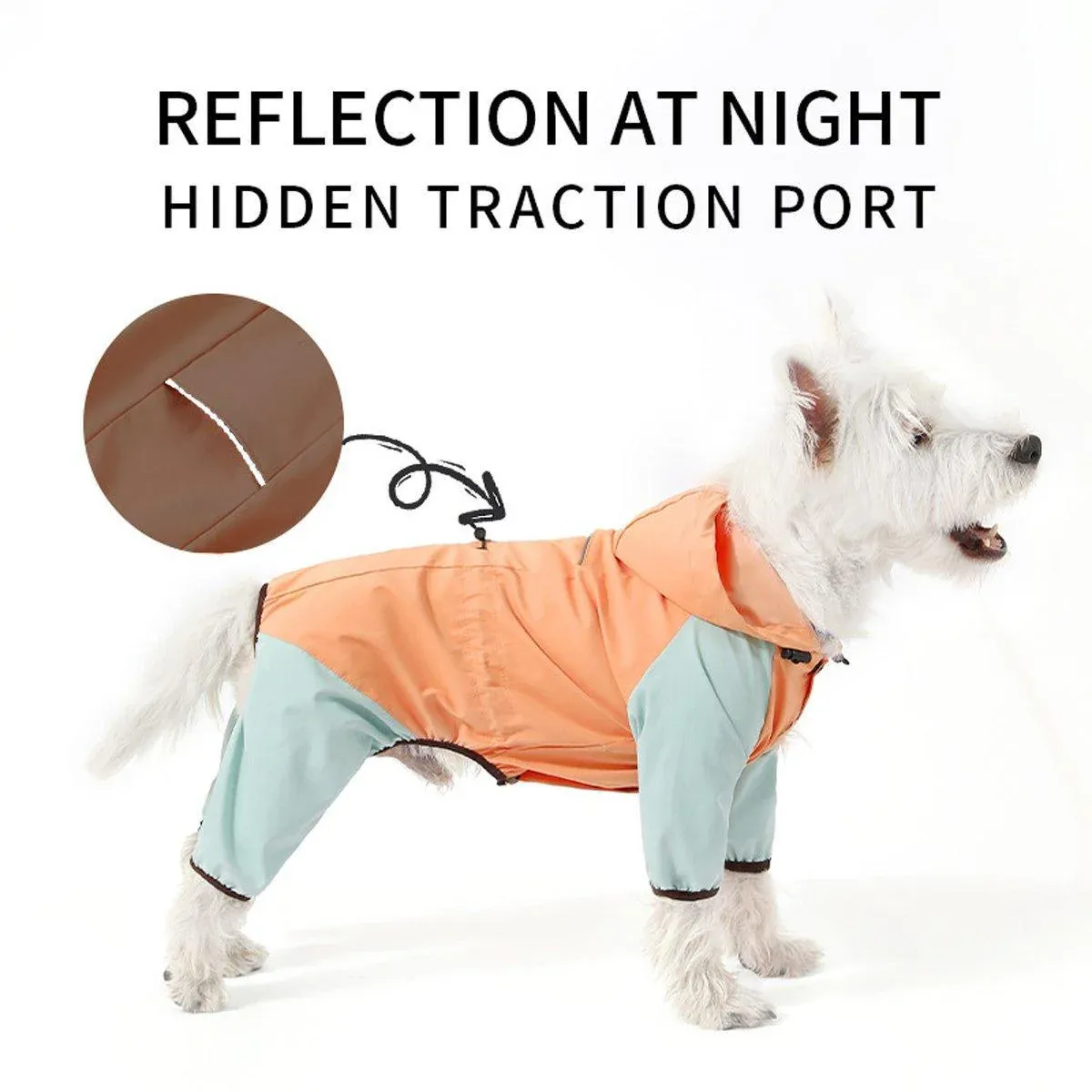 Waterproof Four Foot Dog Raincoat for Small Medium Large Dogs Pet Rainy Day view 5