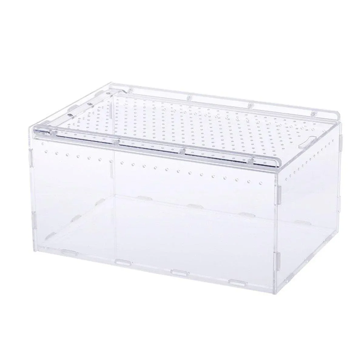 Clear Pet Box Slide Lid Reptile Breeding Habitat Panoramic View Terrarium view 2