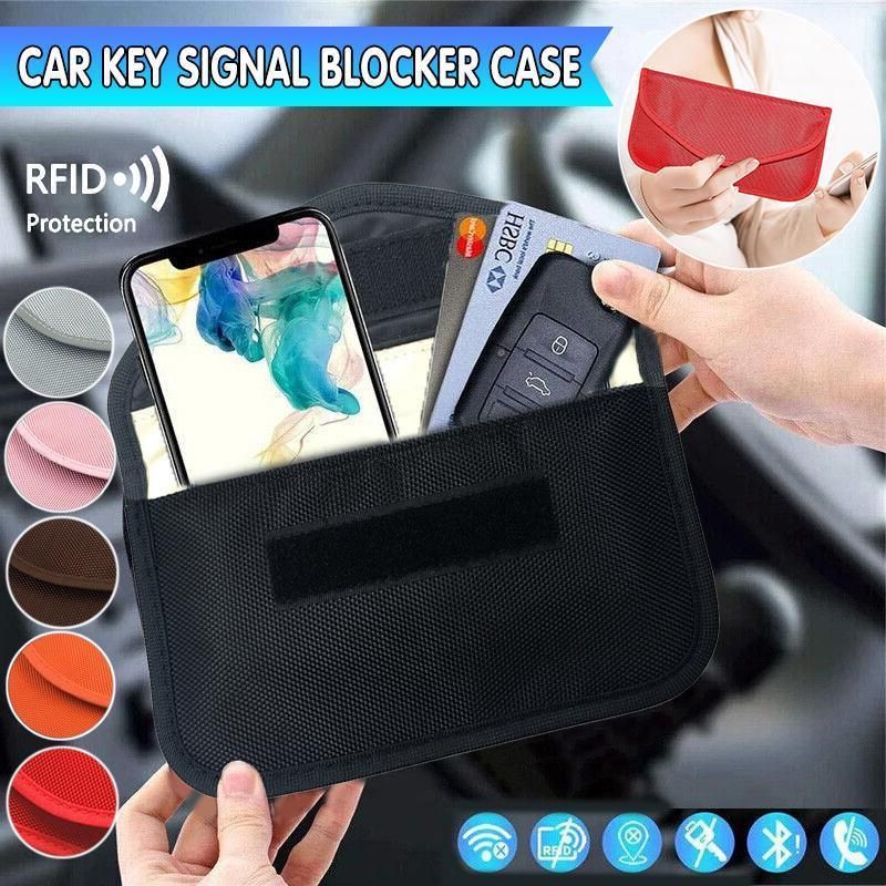 Car Key Case For Faraday Cage Fob Pouch Keyless RFID Blocking Bag - Red view 2