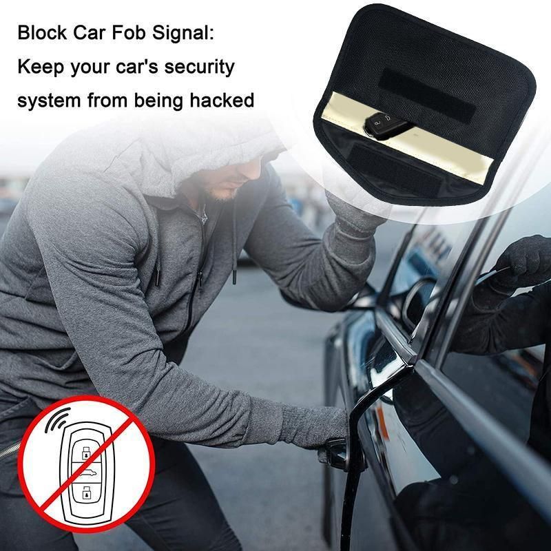Car Key Case For Faraday Cage Fob Pouch Keyless RFID Blocking Bag - Red view 6