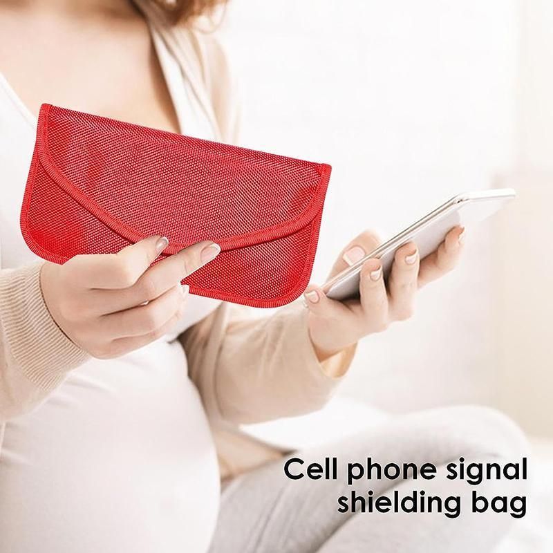 Car Key Case For Faraday Cage Fob Pouch Keyless RFID Blocking Bag - Red view 7