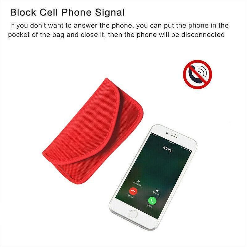 Car Key Case For Faraday Cage Fob Pouch Keyless RFID Blocking Bag - Red view 9