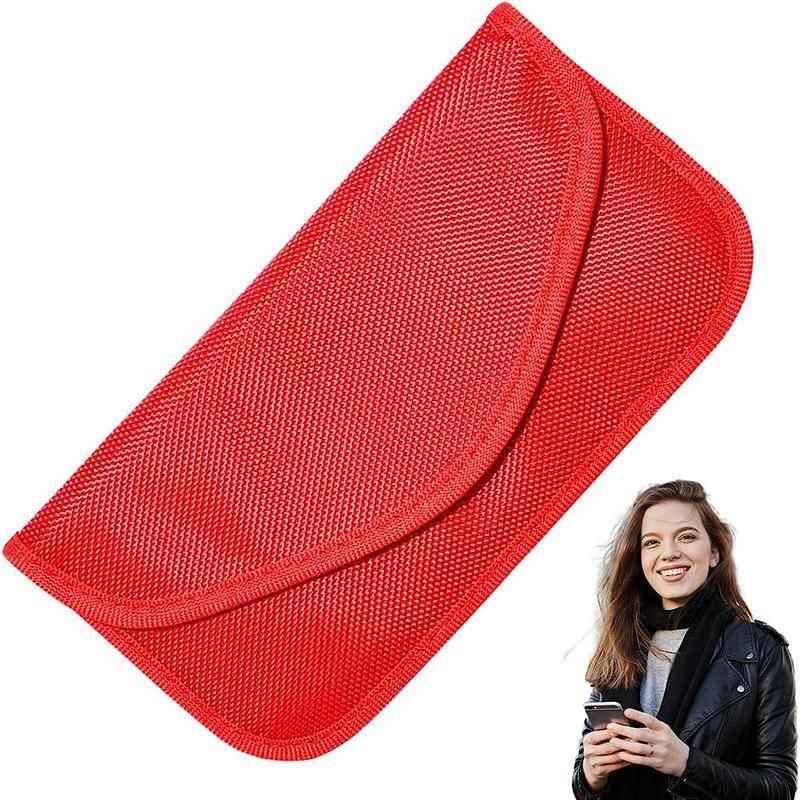 Car Key Case For Faraday Cage Fob Pouch Keyless RFID Blocking Bag - Red view 13