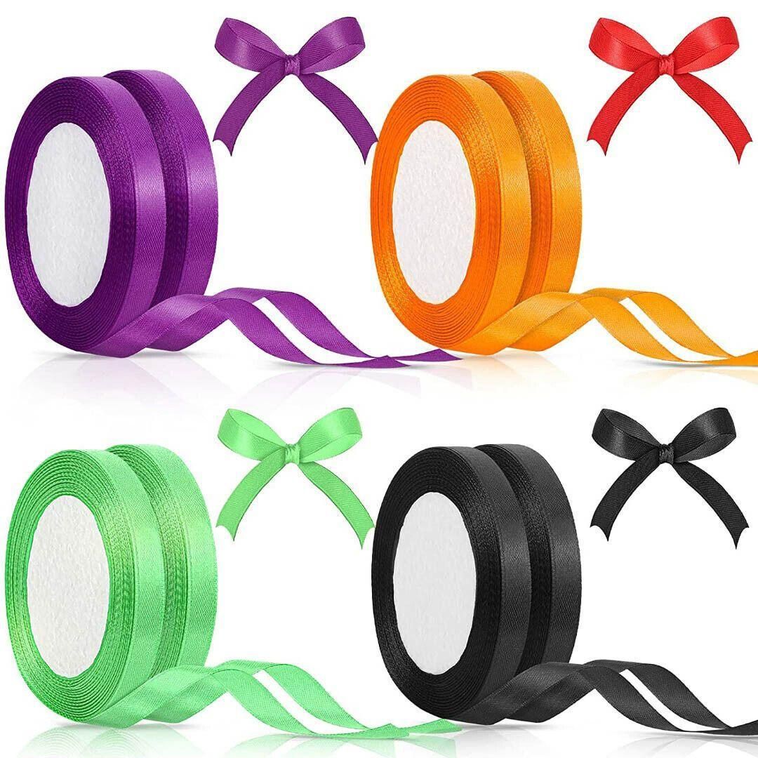 10mm Width Satin Hair Ribbon Wedding Party Decoration Gift Banquet 22m - Red view 4
