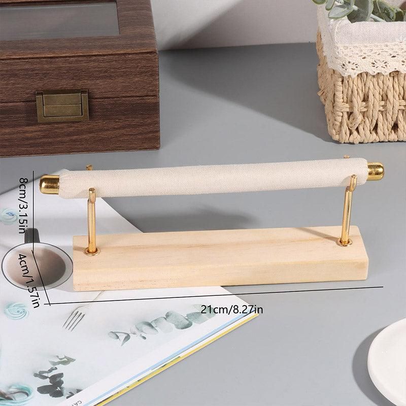 Simple Wooden Jewellery Organizer Rack Ring Display Stand for Rings Earrings view 4