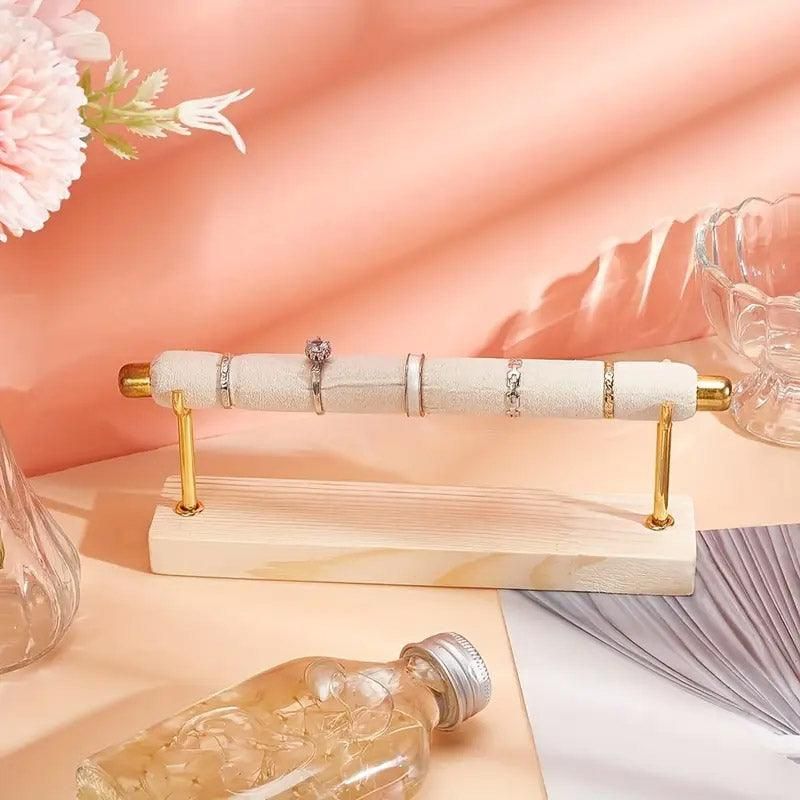 Simple Wooden Jewellery Organizer Rack Ring Display Stand for Rings Earrings view 8