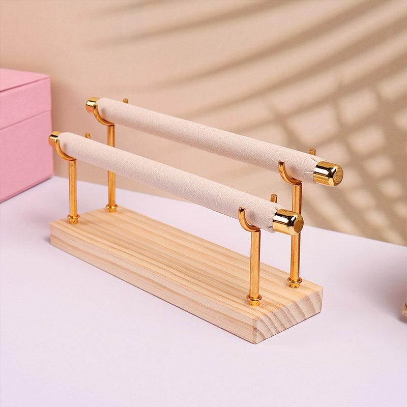 Simple Wooden Jewellery Organizer Rack Ring Display Stand for Rings Earrings view 12