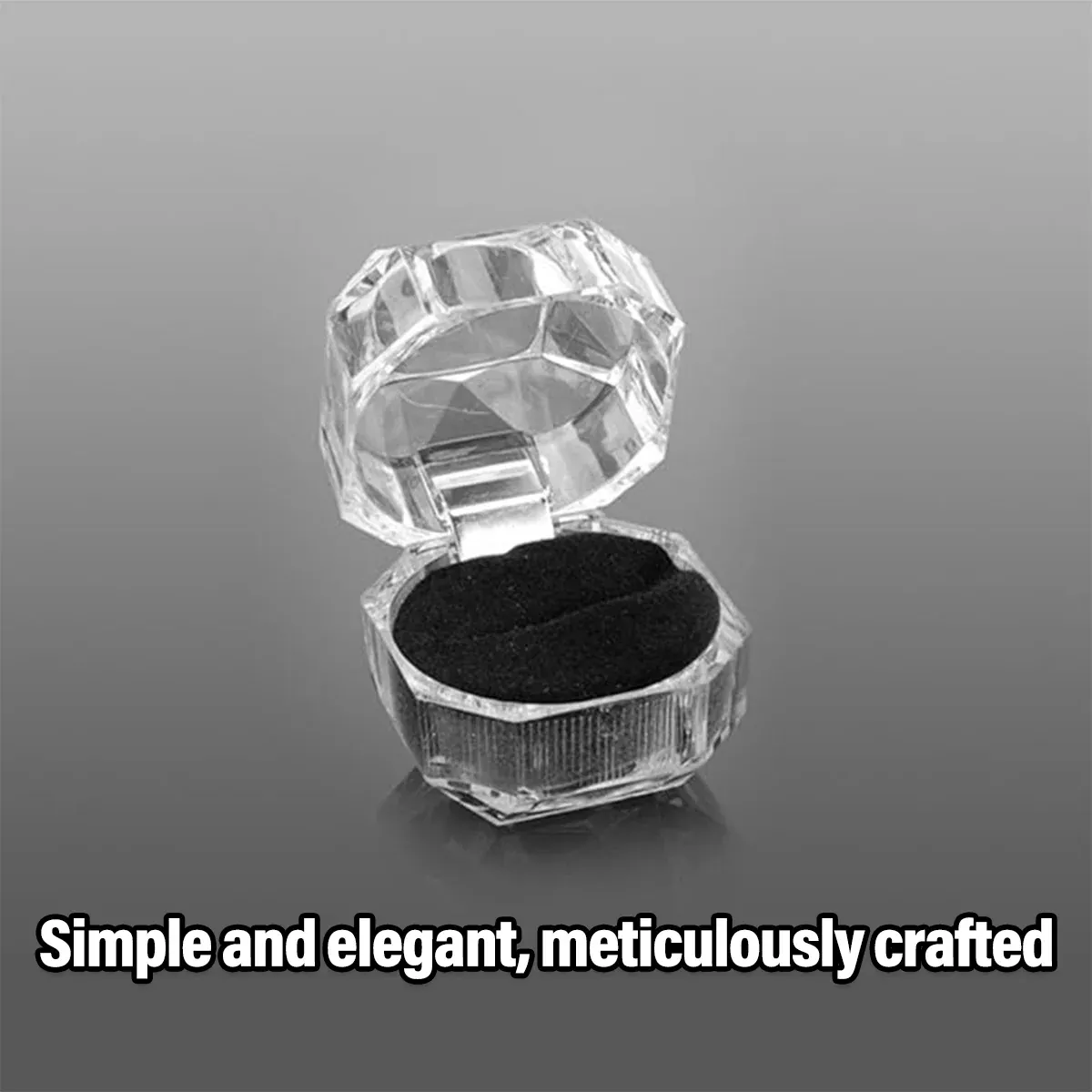 20pcs Acrylic Octagonal Jewelry Ring Earrings Box Transparent Display Cases view 12