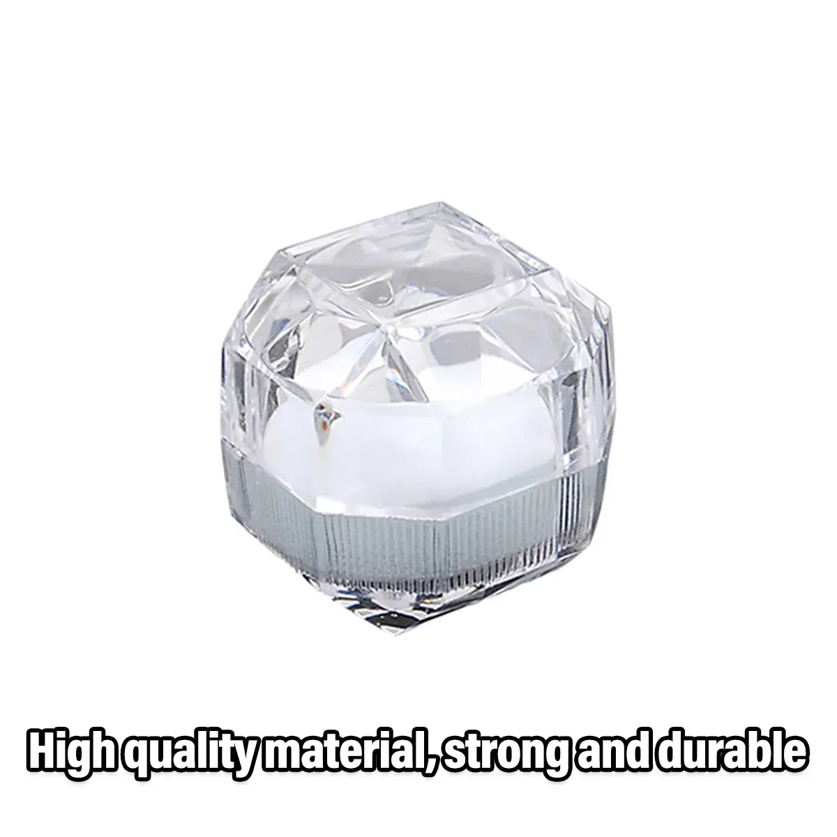 20pcs Acrylic Octagonal Jewelry Ring Earrings Box Transparent Display Cases view 13