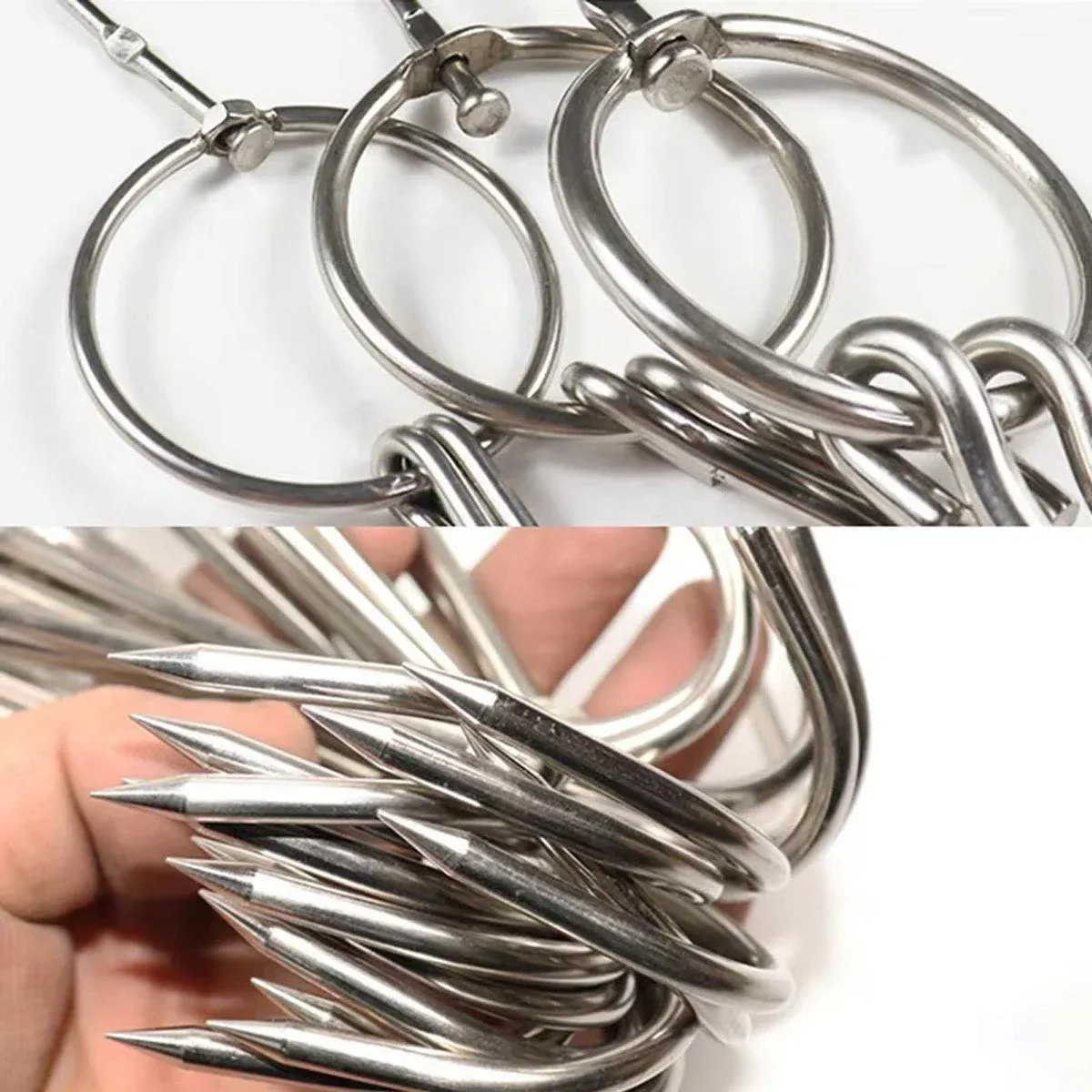 10PCS Stainless Steel Roast Duck Hooks Duty Double Hooks for Chicken Meat Goose view 8